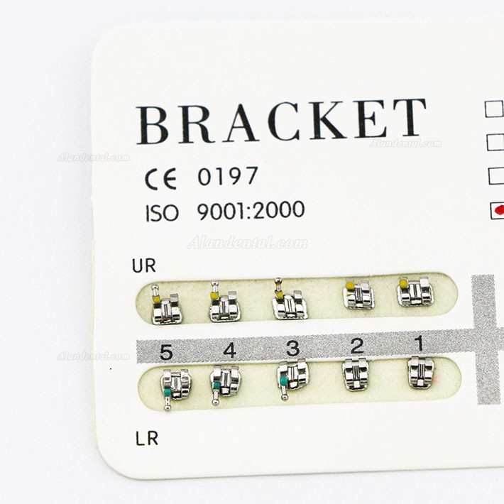 5Packs Dental Orthodontic Metal Bracket Braces Mini Roth 0.022 345 Hooks 100Pcs
